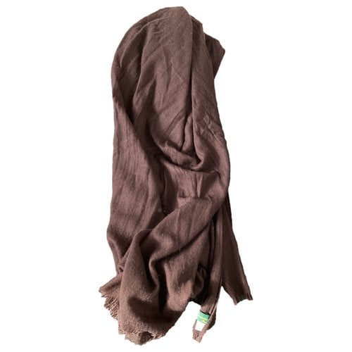 Pre-owned Herve Chapelier Cashmere Neckerchief In Brown