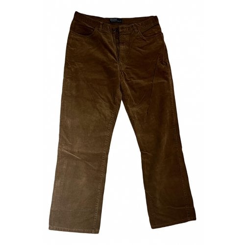 Pre-owned Polo Ralph Lauren Velvet Trousers In Brown