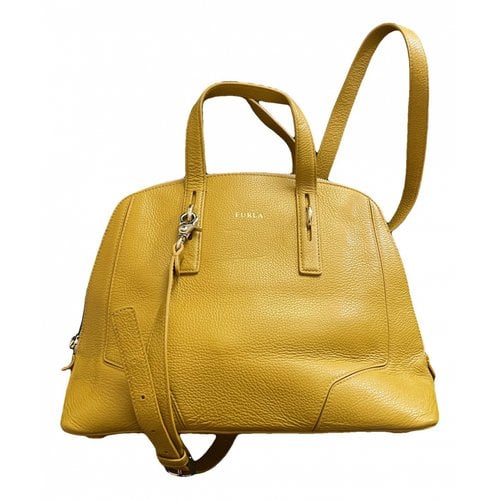 Pre-owned Furla Leather Crossbody Bag In Yellow