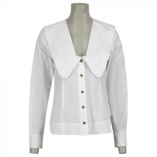 Pre-owned Ganni Blouse In White