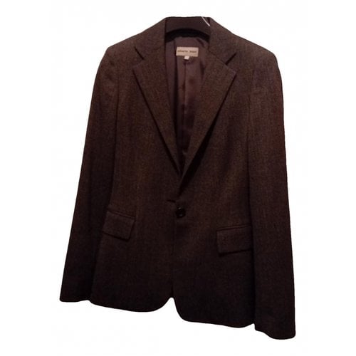 Pre-owned Alberto Biani Wool Short Vest In Grey