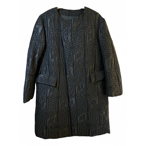 Pre-owned Dries Van Noten Silk Coat In Black