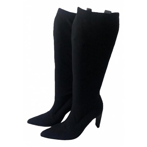 Pre-owned Krizia Cloth Boots In Black