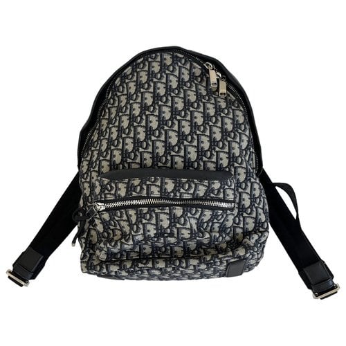 Pre-owned Dior Cloth Backpack In Grey