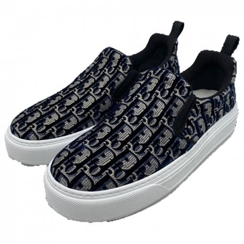 Pre-owned Dior Cloth Low Trainers In Navy