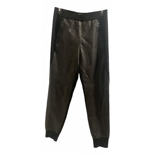 Pre-owned Vince Leather Trousers In Black