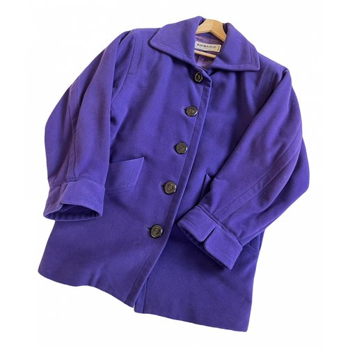 Pre-owned Saint Laurent Wool Peacoat In Purple