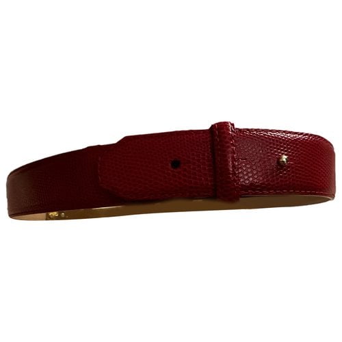 Pre-owned Reiss Leather Belt In Red