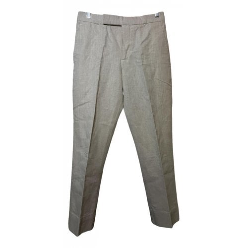 Pre-owned Marni Linen Straight Pants In Ecru
