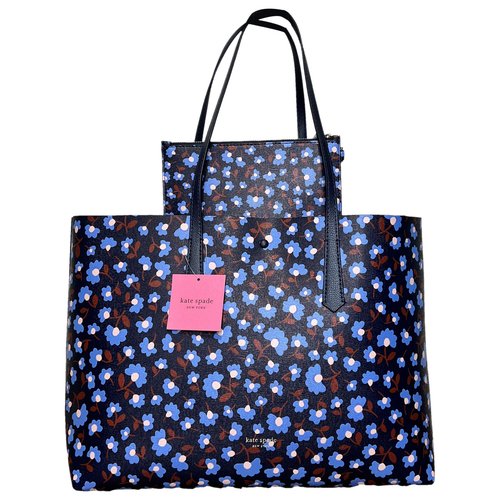 Pre-owned Kate Spade Patent Leather Tote In Blue