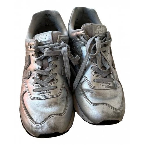 Pre-owned New Balance 574 Trainers In Silver