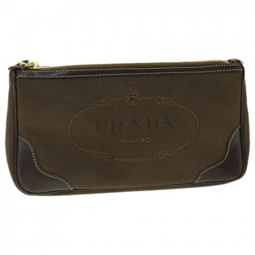 Pre-owned Prada Cloth Clutch Bag In Brown