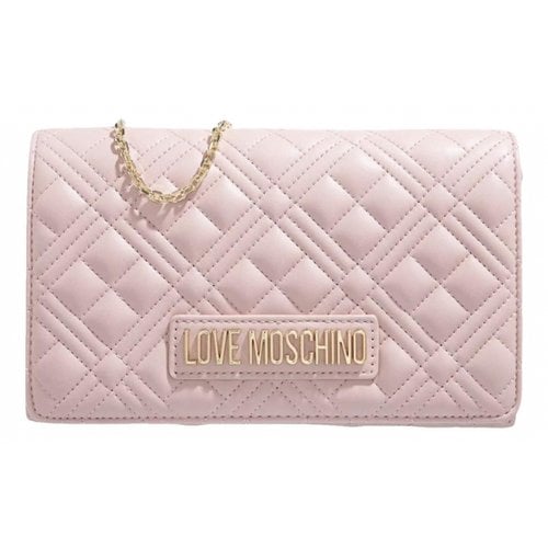 Pre-owned Moschino Love Cloth Clutch Bag In Pink