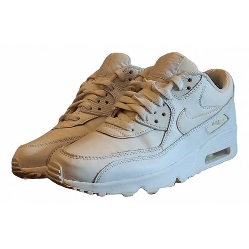 Pre-owned Nike Air Max 90 Leather Trainers In White