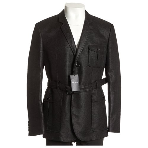 Pre-owned Saint Laurent Cloth Coat In Black