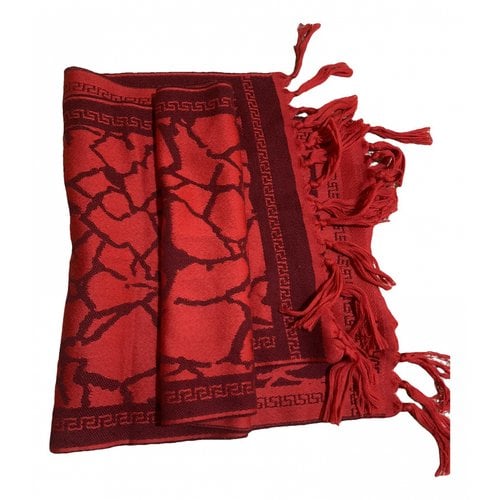 Pre-owned Versace Wool Scarf In Red