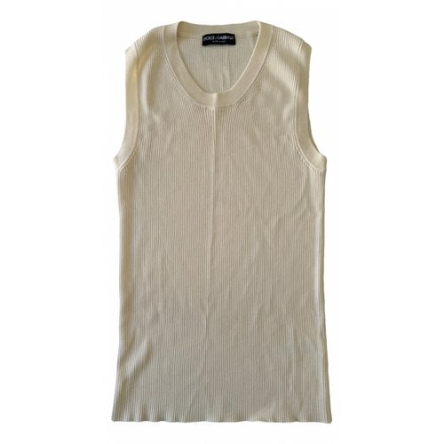 Pre-owned Dolce & Gabbana Wool Vest In White