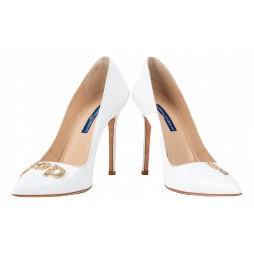 Pre-owned Alberto Guardiani Leather Heels In White