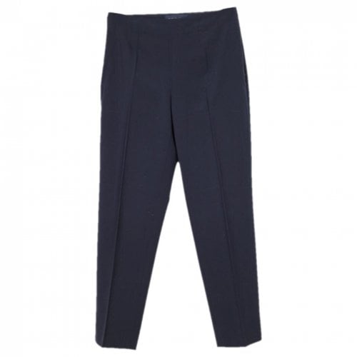 Pre-owned Piazza Sempione Linen Trousers In Navy