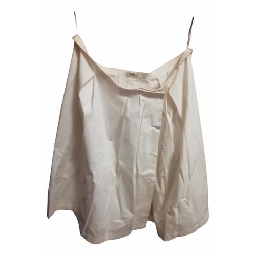 Pre-owned Miu Miu Mid-length Skirt In White