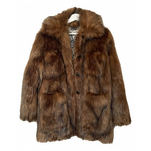 Pre-owned Zadig & Voltaire Fall Winter 2019 Faux Fur Coat In Brown