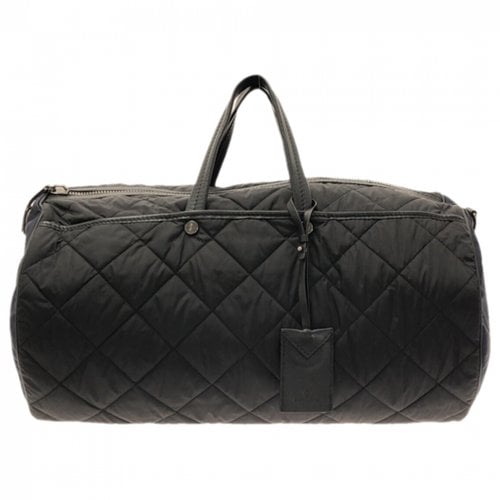 Pre-owned Moncler Leather Travel Bag In Black