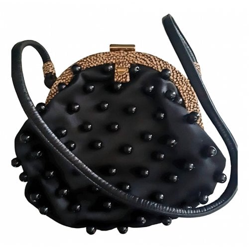 Pre-owned Borbonese Silk Handbag In Black