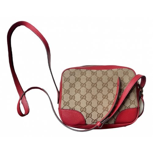 Pre-owned Gucci Ophidia Zip Around Camera Cloth Crossbody Bag In Red