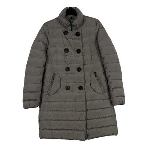 Pre-owned Moncler Long Puffer In Beige