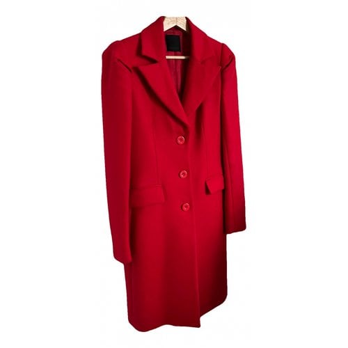 Pre-owned Pinko Wool Coat In Red