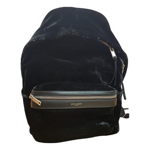 Pre-owned Saint Laurent Velvet Backpack In Black
