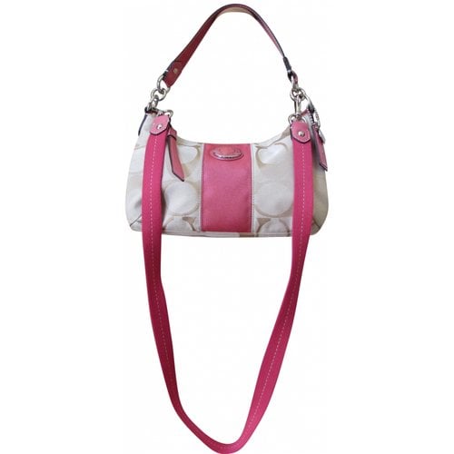 Pre-owned Coach Cloth Crossbody Bag In Pink