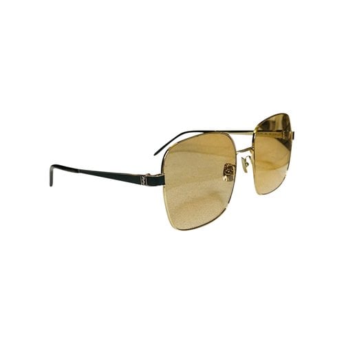 Pre-owned Saint Laurent Oversized Sunglasses In Gold