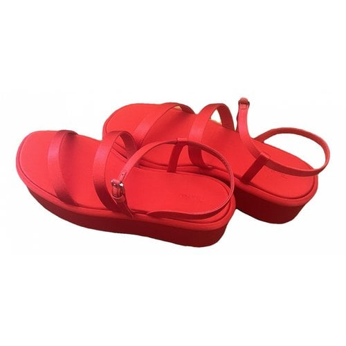 Pre-owned The Row Cloth Sandal In Red