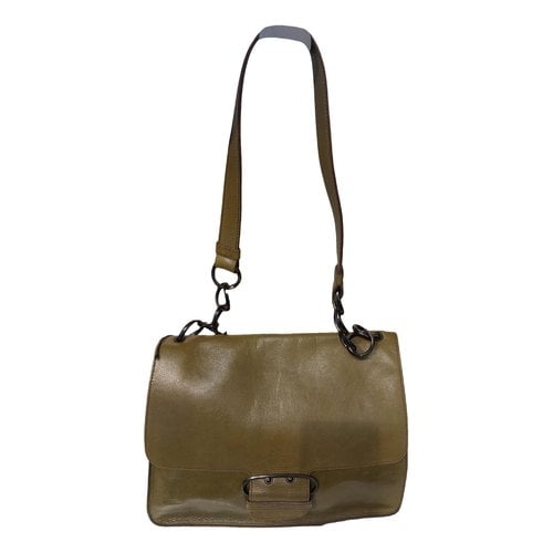 Pre-owned Miu Miu Leather Handbag In Green