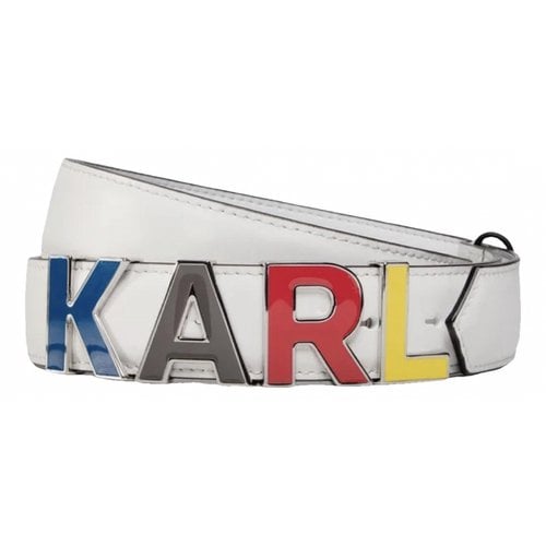 Pre-owned Karl Lagerfeld Leather Belt In White
