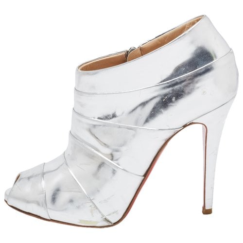 Pre-owned Christian Louboutin Patent Leather Boots In Metallic