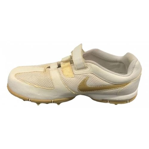 Pre-owned Nike Cloth Trainers In Beige