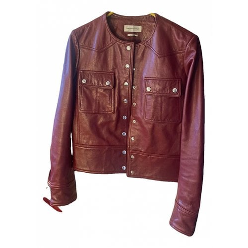 Pre-owned Isabel Marant Étoile Leather Jacket In Burgundy