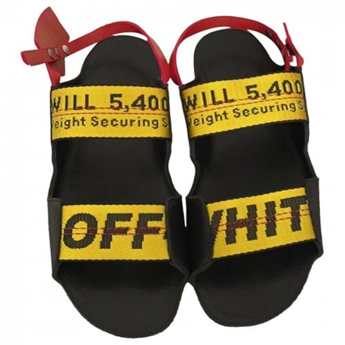 Pre-owned Off-white Cloth Sandal In Black