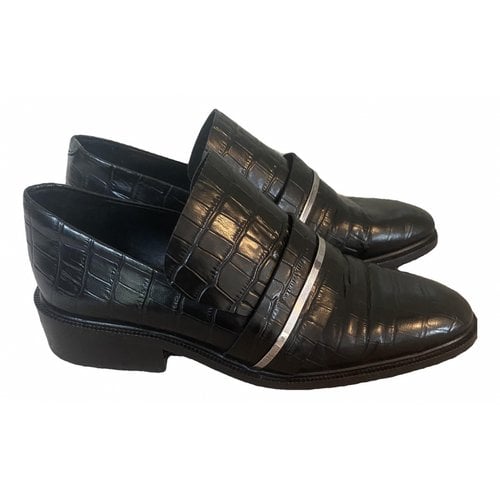 Pre-owned Essen Leather Flats In Black