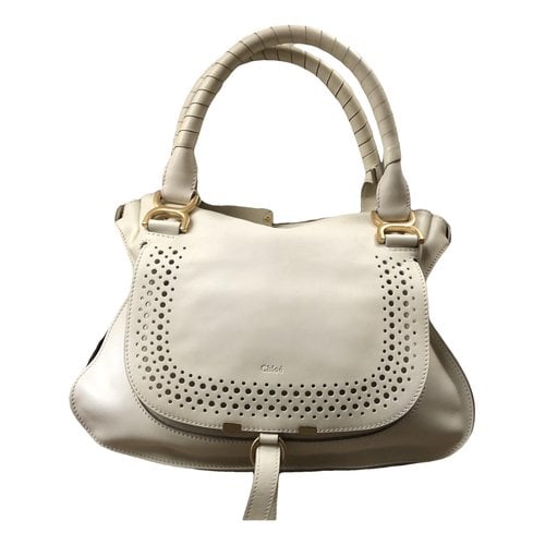 Pre-owned Chloé Marcie Leather Handbag In White