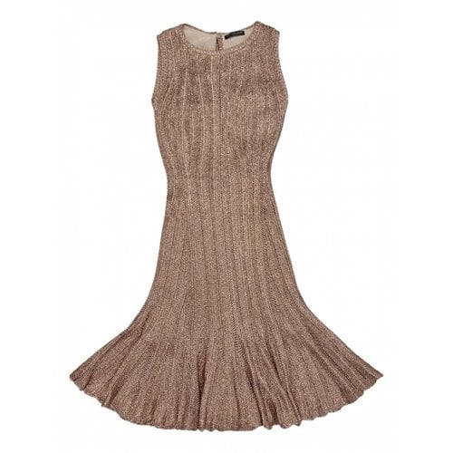 Pre-owned Alexander Mcqueen Mid-length Dress In Gold