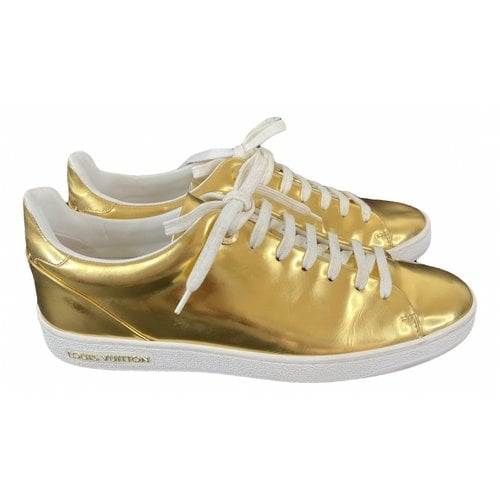 Pre-owned Louis Vuitton Frontrow Leather Trainers In Gold