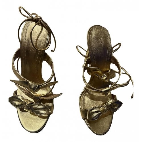Pre-owned Schutz Patent Leather Heels In Gold