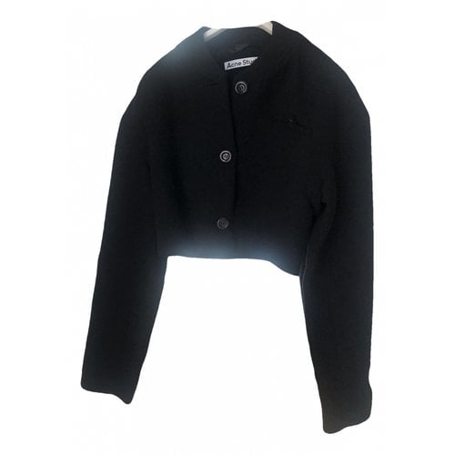 Pre-owned Acne Studios Tweed Short Vest In Black