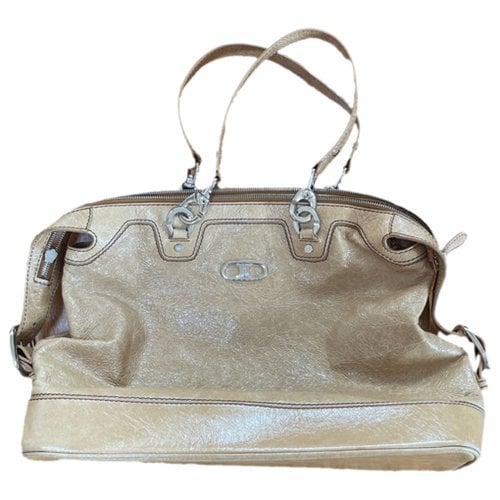 Pre-owned Celine Patent Leather Handbag In Beige