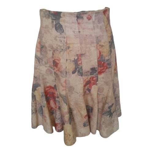Pre-owned Zimmermann Linen Mini Skirt In Multicolour