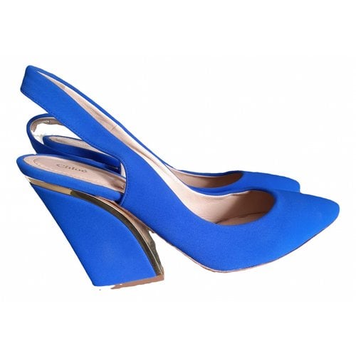 Pre-owned Chloé Cloth Heels In Blue
