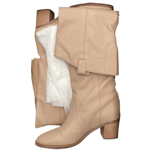 Pre-owned Laurence Dacade Leather Boots In Beige